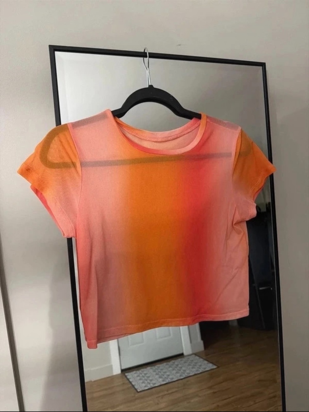 aerie Orange and Pink Ombre Crop Tee